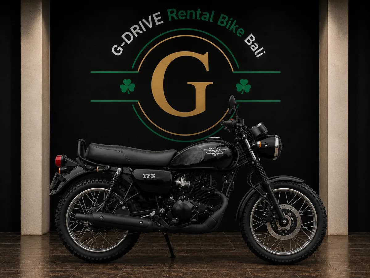 Kawasaki W175 Black Gloss ABS FI rental in Bali — big bike rental Bali