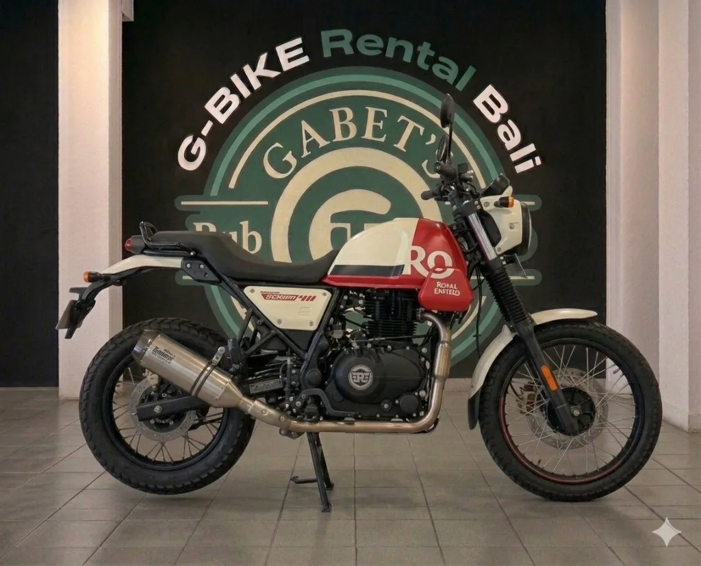 Royal Enfield Scram 411 rental in Bali — adventure bike rental Bali