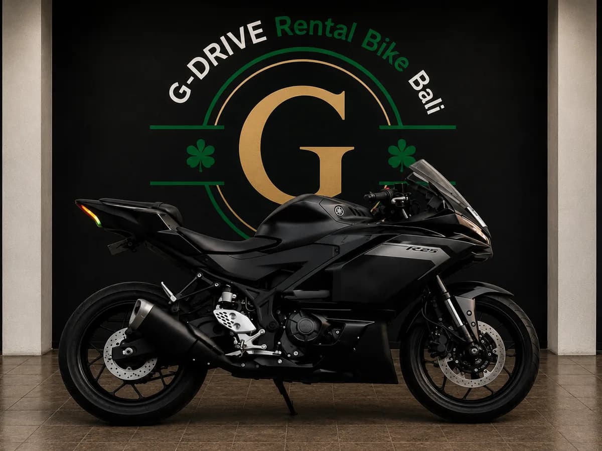 Yamaha R25 Black ABS rental in Bali — sport bike rental Bali