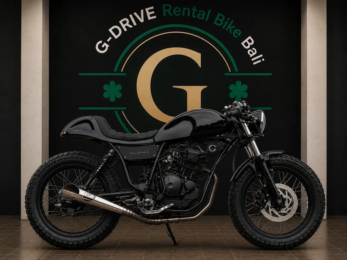 Yamaha Scorpio Café Racer rental in Bali — big bike rental Bali