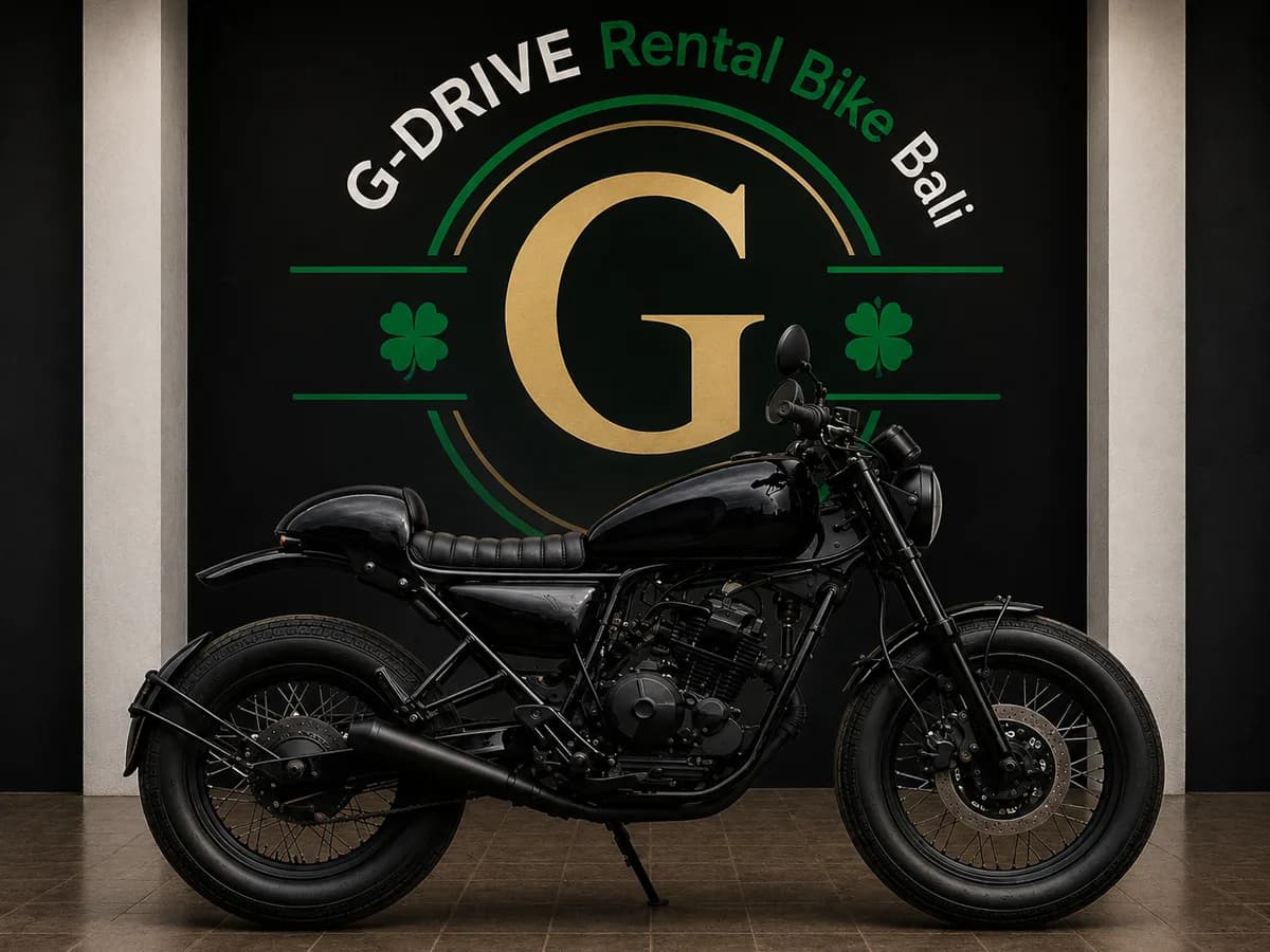 Yamaha Scorpio Tracker Black rental in Bali — big bike rental Bali