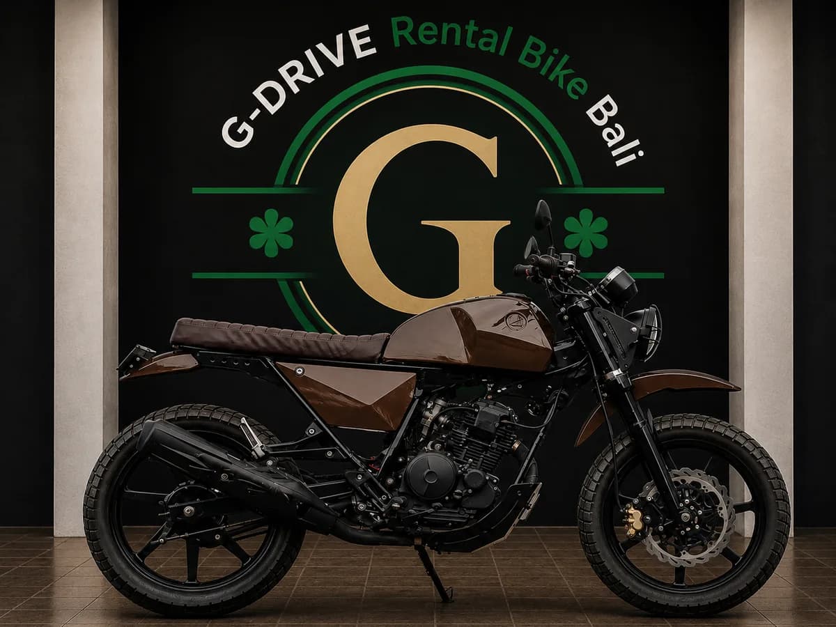 Yamaha Scorpio Tracker Brown rental in Bali — big bike rental Bali